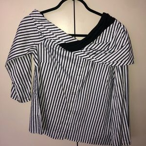 Off the shoulder stripped blouse